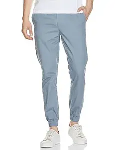 The Indian Garage Co Men Slim Fit Solid Mid-Rise Woven Joggers