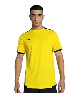 Puma Men's teamLIGA Football Jersey | Lightweight and Sweat Proof Polyester Sports Crew Neck Training T-Shirt for Men | Breathable Athletic T-Shirt for Football & Sports
