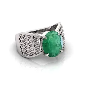 7.25 Ratti Panna (Emerald) Original Stone Adjustable Ring For Men And Women With Lab Certified A-11
