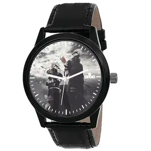 AROA Watch New Watch for Kakashi & His Ninja Dogs Model : 1216 Black Metal Type Analog Black Strap Watch White Dial for Men Stylish Watch for Boys-