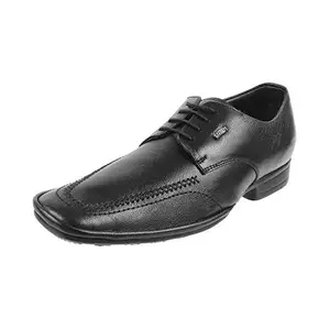 Metro Men Black Leather Lace-up Shoes 6-UK (40 EU) (19-6044)