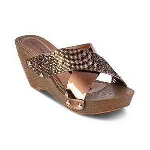 SOLE HEAD Bronze Wedges Women Sandal