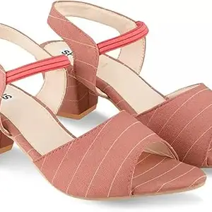 US Trend 167 Pink Casual Heels for Women & Girls /UK6