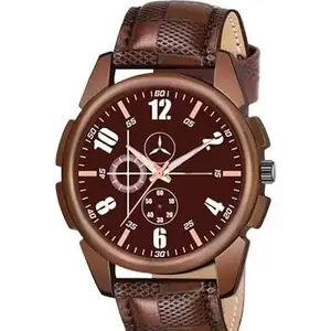 Stylish Watch Leather Brown Dial Men Analog Watch|Style -3255| for Casual wear and Daily wear