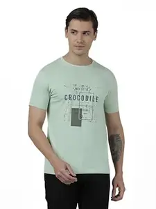 CROCODILE Men Graphic Printed T-Shirt | Youth Fit | Round Neck | Short Sleeve | Regular Length | Casual Pull On Topwear