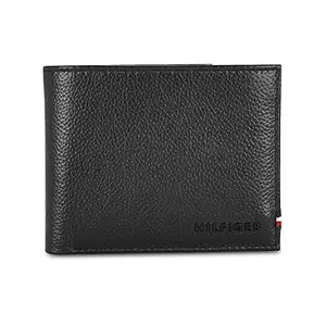 Tommy Hilfiger Scenery Leather Global Coin Wallet for Men - Black, 4 Card Slots