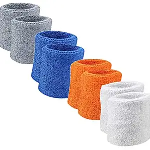 R-LON Wrist Band and for Sweat Men Sports Cotton (Pack of 8)