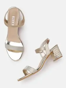 Elle Women Sandal, Golden, UK-4