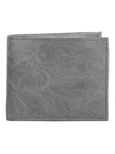 AVMART Indian Grey Leather Men's Wallet (Grey 03)