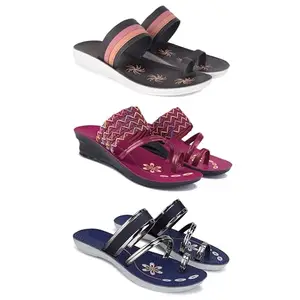Women's Sandals | Lightweight Wear| Stylish & Easy to Wear For Women'S PCV-SAN-(COMBO-3)-1992-1949-1945-5
