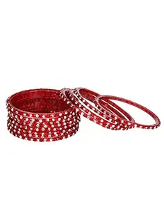 Designer Set of Bangle/Kada for Party and Daily Use, Glass, Ornamented-DK27 (Re_Bangle-V1.2_bang)