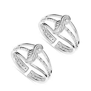 Amazon Brand - Anarva Women's Leaf Toe-Ring in 925 Sterling Silver BIS Hallmarked