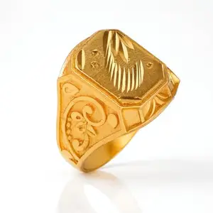 Men Micro Design Traditional Gold Ring For Men And Boys