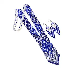 Beaded Bohemian Gypsy Non Precious Metal Alloy Crystal Tribal American style Ukrainian Loom seed bead Multi strand Vintage Designer Native indian Necklace for women