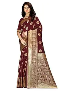 Shasmi Women's Banarasi Saree Pure Kanjivaram Silk Saree Soft new ladies 2026 Design Wear Pattu Sarees Latest Cotton Party Sari collections With Blouse Piece for Wedding sadi (PARI 6)