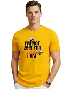 ADRO Mens Printed T-Shirt | Cotton Regular Fit Streetwear Tshirt | Trendy Graphic Design Casual T Shirt for College & Outings