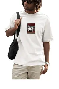 Generic Printed Grafic Tshirt for Men m Size White