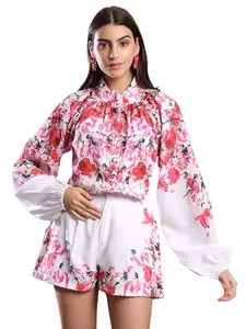 Tandul Women's Dress - Multicolor Dress, Floral Full Sleeve Dress Large Size (7338)