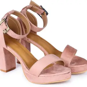 Picktoes PT-L-35 Women's Pink Synthetic Leather Casual Heel Sandal