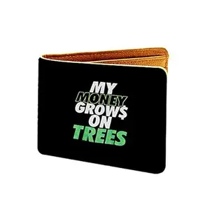 ShopMantra Men's Wallet | Wallet for Men's | Wallet for Boy's | Money Grows on Trees Printed Pu Leather Wallet for Men's/Boy's.