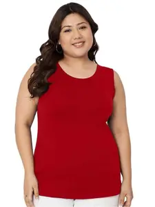 Women Plus Size Round Neck Cotton Non-Padded Camisole