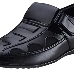 Carlton London Men's Fashion Sandals, Black, 7