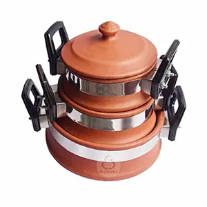 Mittiwala Fully Made of Clay Organic Natural Clay Crafts Earthen Clay Cooker