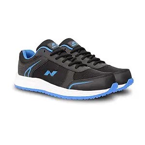 Nivia 1230 Mesh Plunk Jogging Shoe, 8 (Black Blue)
