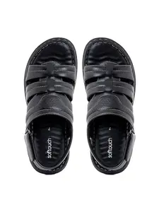 Khadim's Softouch Black Casual Fisherman Sandal for Men (9361266)