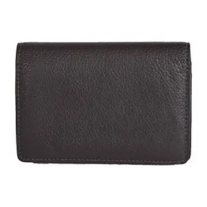 Leatherman Fashion LMN Genuine Leather Dark Brown Unisex Business Card Holder(2 CC)