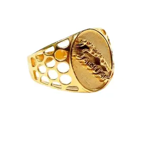 Stand Touch Jewellery Gold Plated Jaguar Design Ring for Men's | Trendy Fashion Ring for Boys & Man (Ring Size 20)