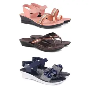Women's Comfortable Sandal,Casual Lightweight Sandal for Everyday Wear | TBS-(3-COMBO)-1959-1955-1972-5
