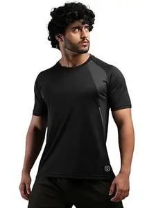 CHKOKKO Gym Tshirt for Men Workout Regular Fit Sports Activewear Man Tshirts with Round Crew Neck and Half Sleeves for Yoga Running&Outdoor Activities
