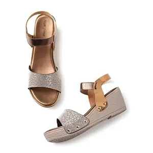 Marc Loire Women Soft Comfortable Copper Solid Wedge Heels,Size_7
