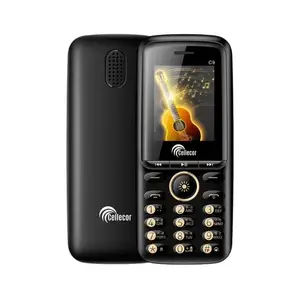 CELLECOR C9 Dual Sim Feature Phone 1000 mAH Battery with Vibration, Torch Light, Wireless FM (1.8" Display, Golden Black) price in India.