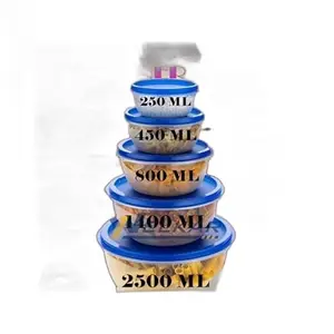 Kitchen Container |250+450+800+1400+2500 ml| Stackable Refrigerator Organizer for Fresh Food Storage | BPA-Free Kitchen Solution|Design - 4924 for Home and Kitchen