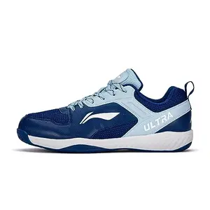Li-Ning Ultra Speed Badminton Shoe, Navy Blue/Light Blue - 10 UK