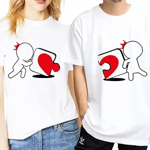 Generic Trycart Solution Couple T-Shirt Love Puzzle (White)