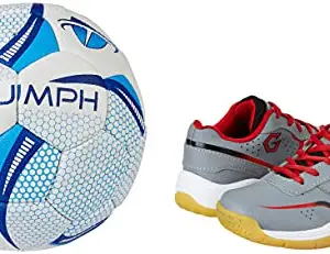Gowin Court Shoe Smash Grey Red Size 13K with Triumph Handball Rubberised Senior