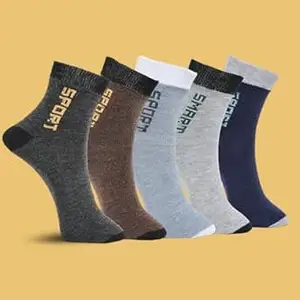 MJE Ankle Length Socks with Text Design, Multi-Color Pack, Cotton Blend Unisex Women