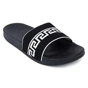 Stepee Casual Slippers for Women, Stylish Flip-Flops Girls Unique Flats (BLACK, numeric_7)