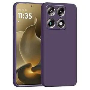 amazon basics Back Cover for Moto Signature 5G | Ultra Slim Soft Rubberised Case | Matte Silicone Flexible Mobile Case | Camera Protection - Purple