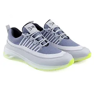 YUVRATO BAXI Men's Grey New Sports Running,Walking Lace-up Shoes on Transparent Sole-7 UK