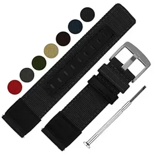 DBLACK ''ACE'' Nylon Watch Strap, Quick Release, Matte Finish, Dual Color, Nylon Watch Band // For 20mm, 22mm, or 24mm Nylon Watch Belt (Choose Your Size & Color)