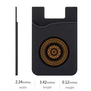 Plan To Gift Set of 3 Cell Phone Card Wallet, Silicone Phone Card Id Cash Wallet with 3M Adhesive Stick-on Mandala Black Printed Designer Mobile Wallet for Your Phone & Tablet