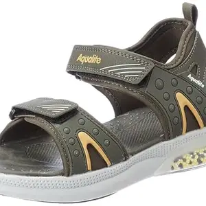 Aqualite Men MGS-905 Sandal, Olive/Mustard, 6 UK/India