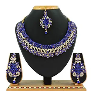 Shashwani Women's Alloy Necklace set (Blue)-PID26183