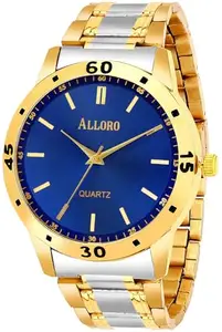 Premium Day & Date Feature Blue Dial Golden Chain Analog Watch Premium Blue Dial | Classic Watch for Father, Brother, Boyfriend, Husband | Stylish & Trendy Watch