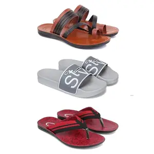 Men's Sandals | Lightweight Wear| Stylish & Easy to Wear For Men's PCV-SAN-(3-COMBO)-3151-1589-3129-6