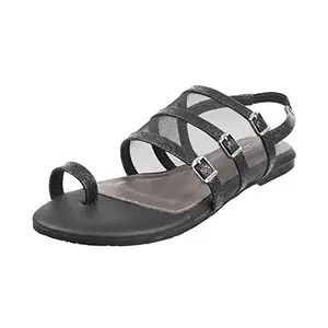 Metro Womens Synthetic Black Sandals (Size (4 UK (37 EU))